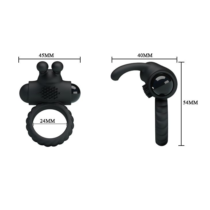 Эрекционное виброкольцо Pretty Love, черное, силикон вид 9