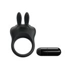 Вібро-ерекційне кільце з вушками Pretty Love чорне, 7.4 х 4.2 см вид 3
