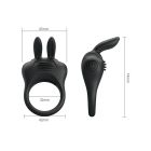 Вібро-ерекційне кільце з вушками Pretty Love чорне, 7.4 х 4.2 см вид 4