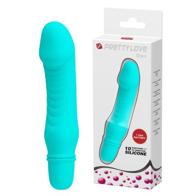 Мини вибратор реалистичный PRETTY LOVE Stev, голубой