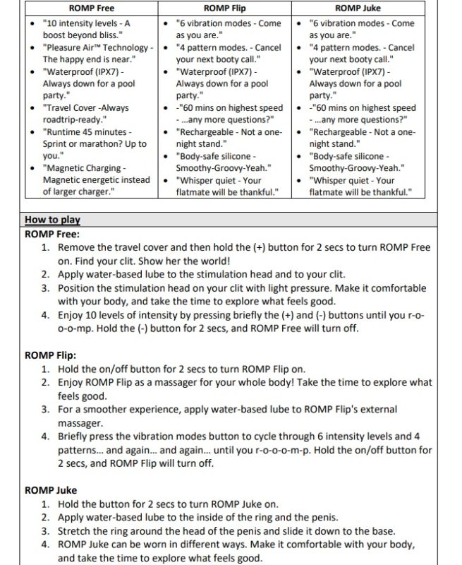 Набор секс-игрушек для пары Romp Pleasure, 3 игрушки вид 26