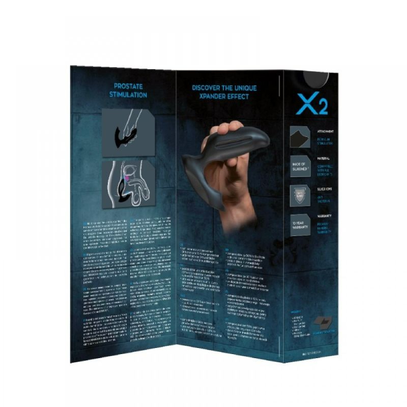Массажер простаты, размер М, XPANDER X2 черный, 10.5 см х 4.5 см вид 4