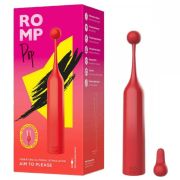 Вібратор для клітора з двома насадками Romp Pop, червоний, 14.3 х 2.4 см