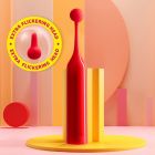 Вібратор для клітора з двома насадками Romp Pop, червоний, 14.3 х 2.4 см вид 3