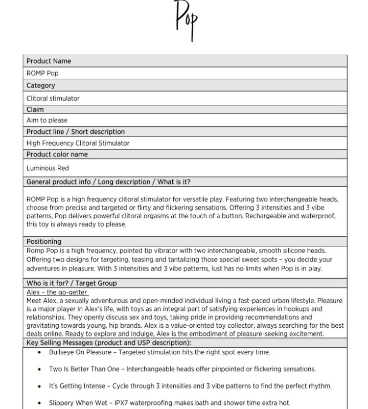 Вібратор для клітора з двома насадками Romp Pop, червоний, 14.3 х 2.4 см вид 13