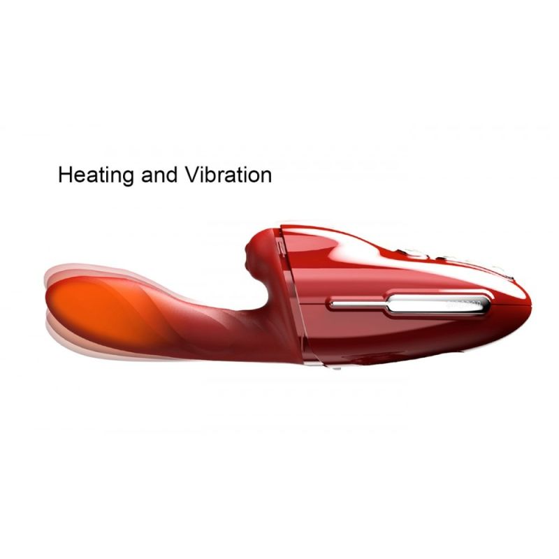 Вибратор трансформер с вращением, фрикциями и подогревом Qingnan No.9, красный вид 12