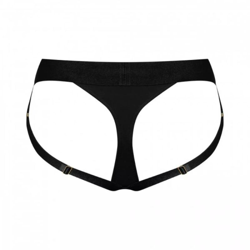Трусики для страпону, XL, Strap-On-Me кільцеве кріплення, з відритими сідницями, чорні вид 7