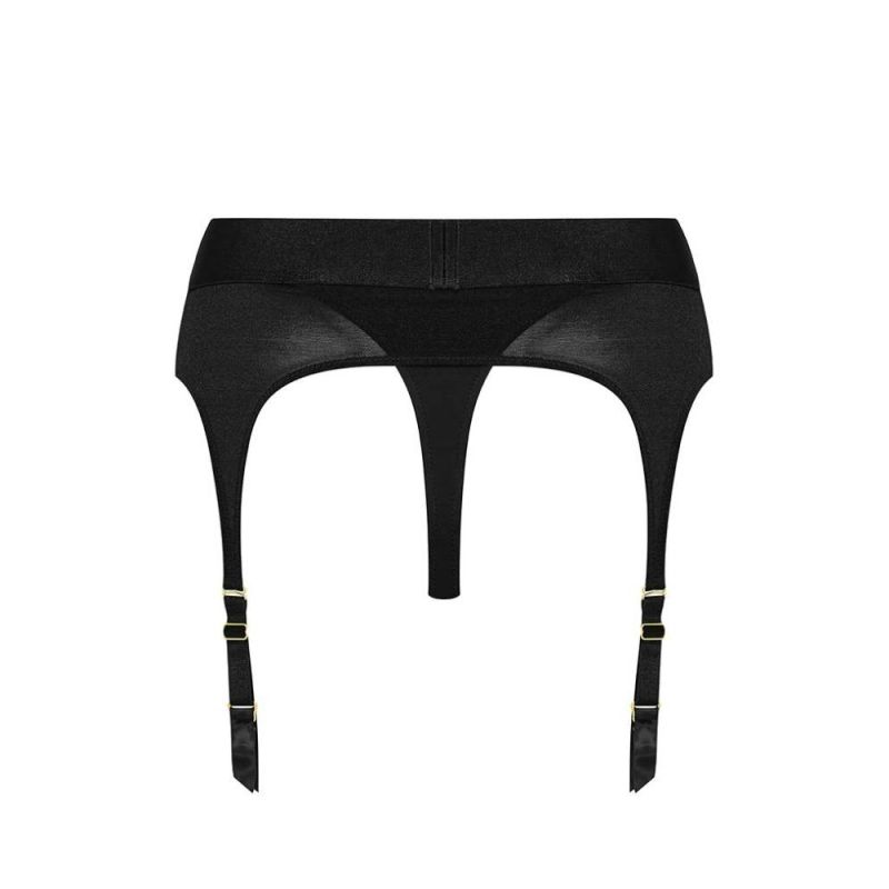 Трусики для страпона, XXL, с подвязками для чулок Strap-On-Me черные вид 10