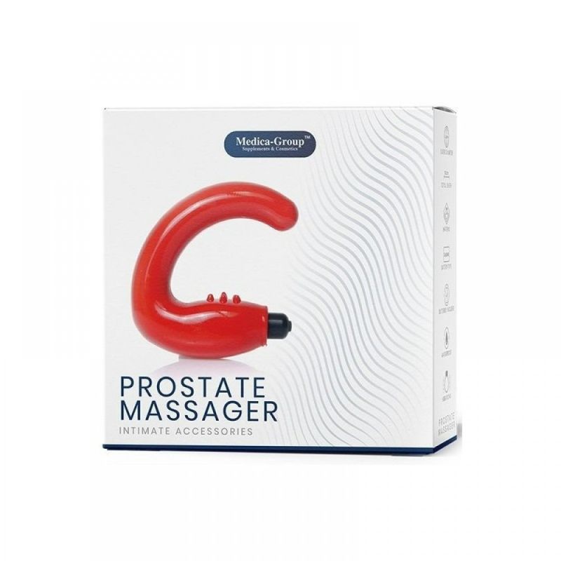 Массажер простаты рельефный с вибрацией Medica-Group, красный, 13.5 х 2.8 см вид 4