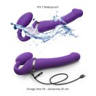 Безремневый страпон с вибрацией, Strap On Me-Strapless Vibrating, фиолетовый, 19 х 3.7 см вид 7