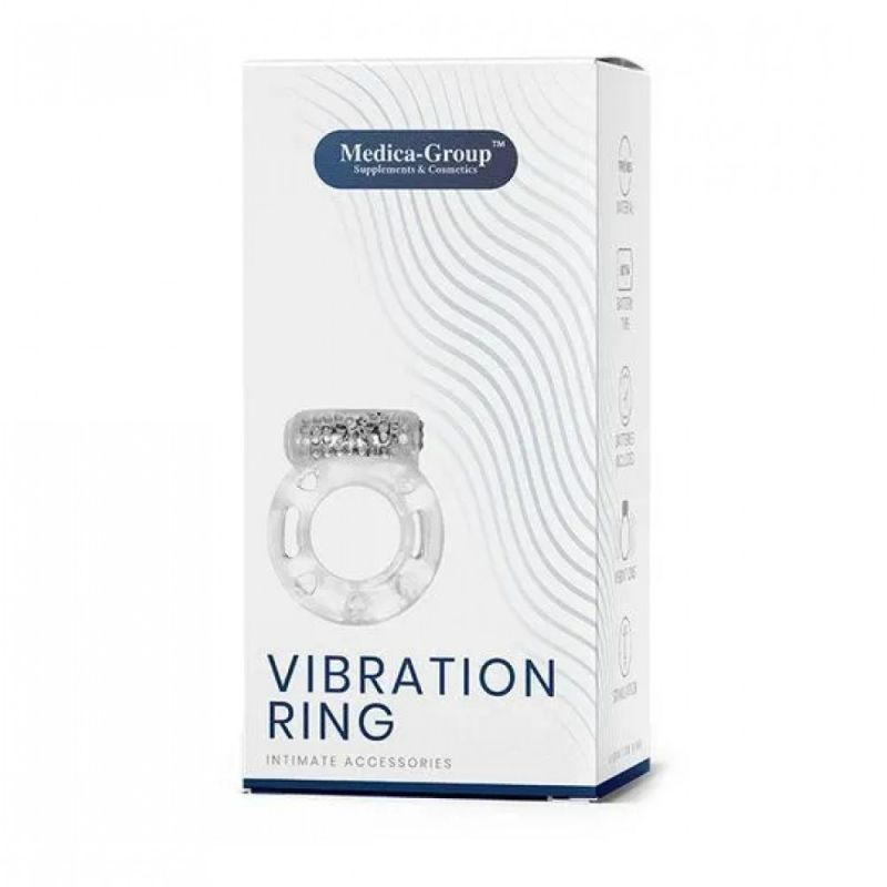 Эрекционное кольцо Medica-Group Vibration Ring с вибрацией, прозрачный вид 3