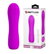 Мини-вибратор Pretty Love Alice, ребристый, розовый, 12 х 3 см