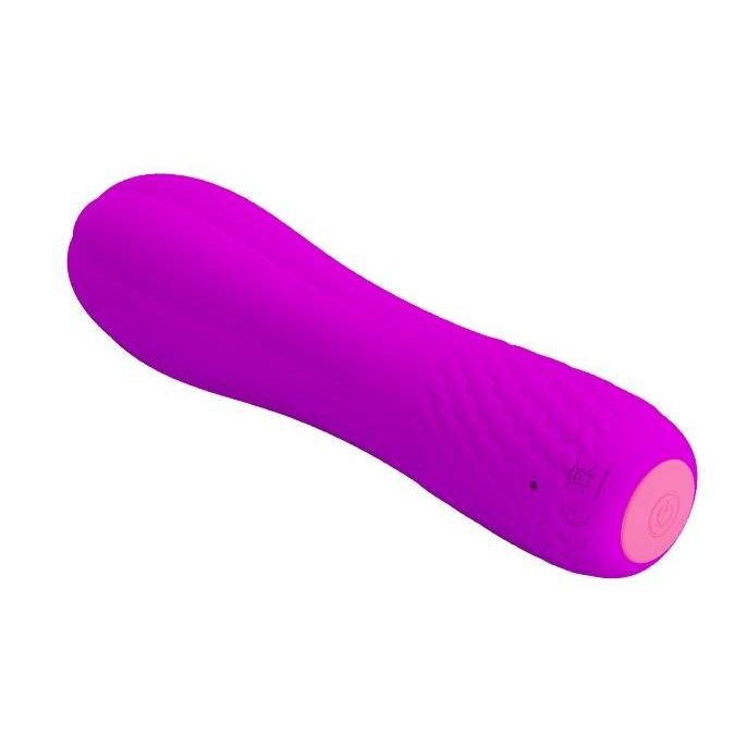 Мини-вибратор Pretty Love Alice, ребристый, розовый, 12 х 3 см вид 4