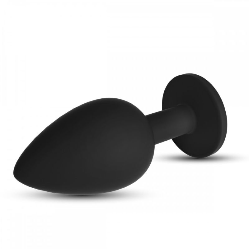 Анальная пробка Cuore Crushious, со сменными кристаллами, силиконовая, черная, 7 х 2.7 см, размер S вид 6