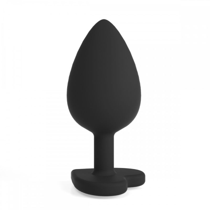 Анальна пробка Cuore Crushious, зі змінними кристалами, силіконова, чорна, 7 х 2.7 см, розмір S вид 6