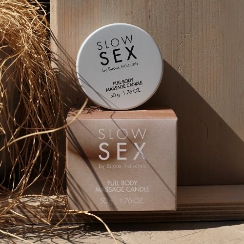 Масажна свічка з оліями ароматна Bijoux Indiscrets Massage Candle Slow Sex, 50 мл вид 8