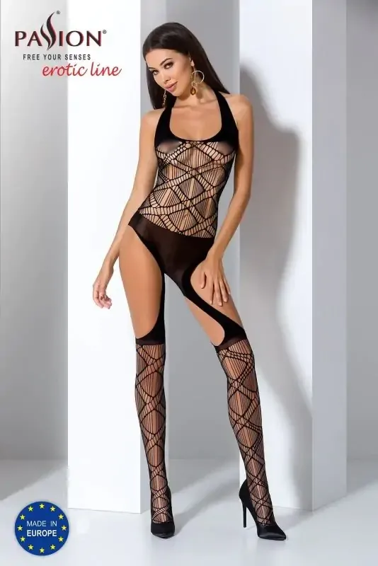 Бодістокінг BS060 Black Passion, з геометричним малюнком, чорний, S/L вид 5