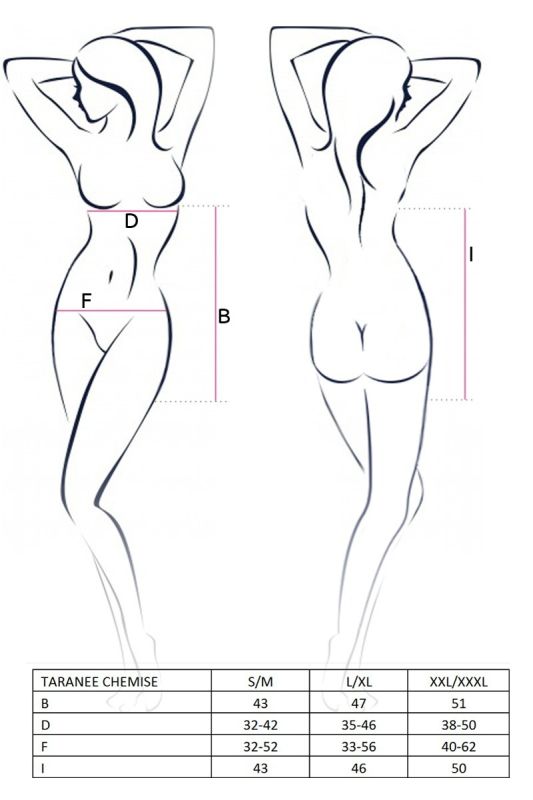 Пеньюар із ажурними вставками Passion TARANEE CHEMISE чорний, S/M вид 4