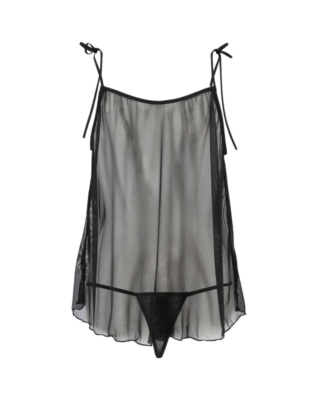 Пеньюар прозрачный MELANIA CHEMISE black S/M - Passion вид 4
