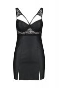 Пеньюар із екошкіри Passion LOONA CHEMISE чорний, S/M