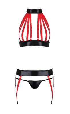 Комплект белья красно-черный AZIZA SET S/M - Passion