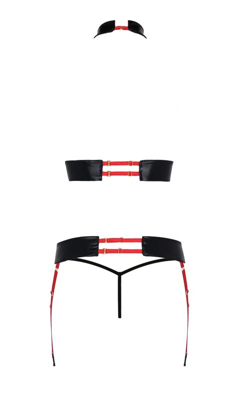 Комплект білизни червоний AZIZA SET S/M - Passion вид 5