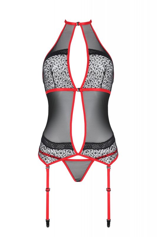 Боди сетка с кружевными вставками SATARA BODY red S/M - Passion вид 4