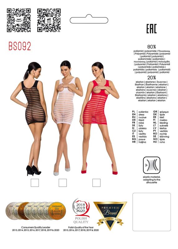 Сукня з відкритими грудьми Passion BS092 чорна, One Size вид 9