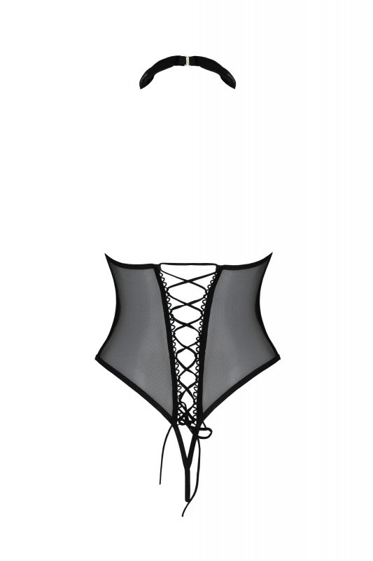 Боді з халтером у вигляді коміра Passion TRISHA чорний, S/M вид 5