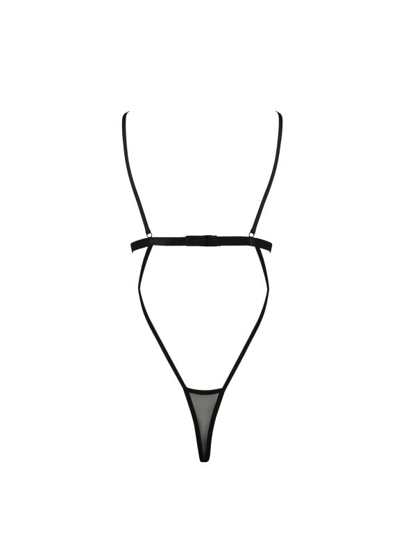 Боді з відкритими грудьми Passion DIABOLINA чорний, S/M вид 5