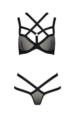 Комплект: трусики и лиф S/M черный HAGAR SET - Passion