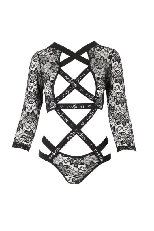 Боди с длинными рукавами и открытой грудью LETICIA BODY black S/M - Passion вид 4