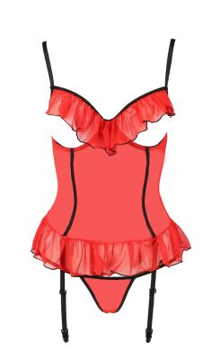 Корсет с открытой грудью S/M красный CHERRY CORSET - Passion