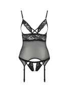 Корсет с открытой грудью S/M black DIABOLINA CORSET - Passion
