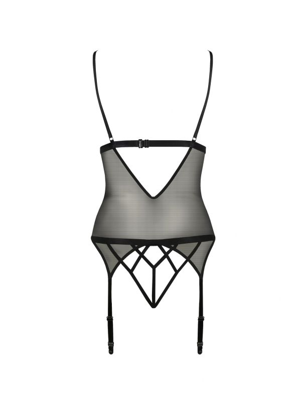 Корсет с открытой грудью S/M black DIABOLINA CORSET - Passion вид 5