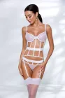 Корсет з пажами для панчох Passion KYOUKA та стрінгами, білий, S/M вид 4