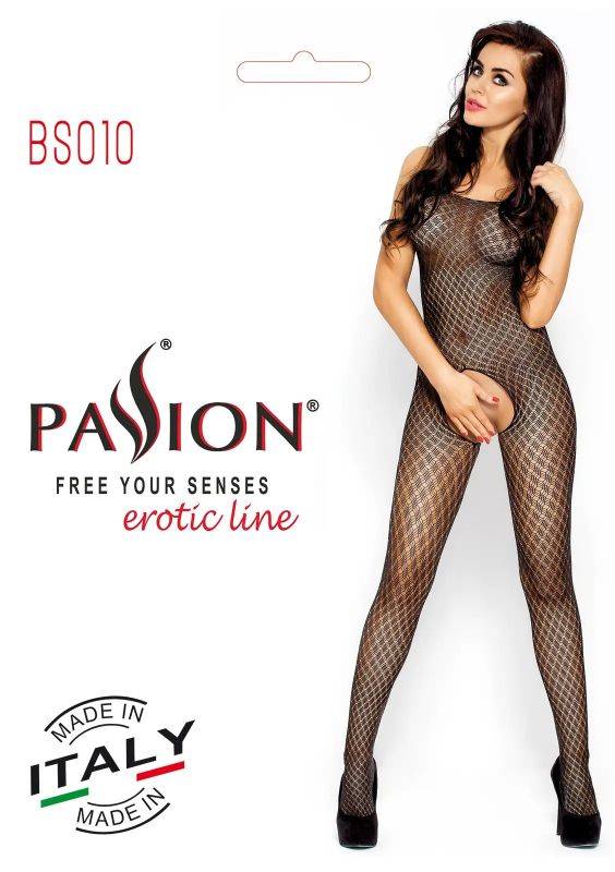 Бодистокинг с геометрическим узором Black Bodystocking Open Crotch BS010-black вид 4