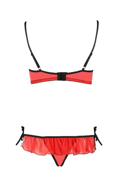 Комплект белья с открытой грудью Cherry Passion, 2 предмета, красный, S/M вид 5