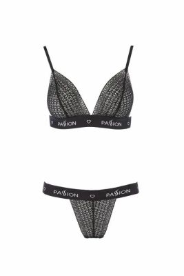 Комплект білизни в сіточку Passion GLAMISS чорний, S/M