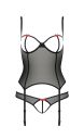Корсет з відкритими грудьми та трусики HEIDI CORSET black S/M - Passion