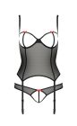 Корсет з відкритими грудьми та трусики HEIDI CORSET black S/M - Passion вид 4