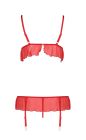 Комплект белья с поясом для чулок FABIANA SET red S/M - Passion вид 5