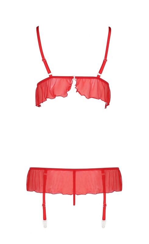 Комплект белья с поясом для чулок FABIANA SET red S/M - Passion вид 5