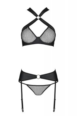 Комплект нижньої білизни в сіточку AMANDA SET black S/M - Passion