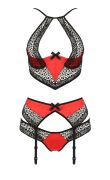 Комплект белья с поясом для чулков SCARLET SET red S/M - Passion