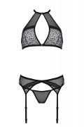 Комплект белья с поясом для чулков SATARA SET black S/M - Passion
