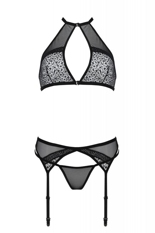 Комплект белья с поясом для чулков SATARA SET black S/M - Passion вид 4