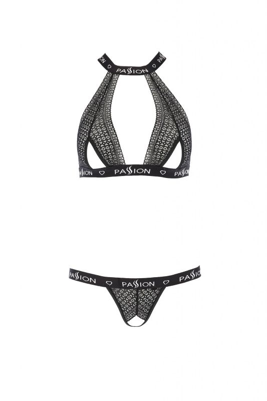 Комплект білизни з відкритим доступом Passion MIRAJANE чорний, S/M вид 4
