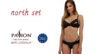 Комплект белья из латекса Passion NORTH SET с кружевной отделкой, черный, S/M вид 4