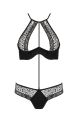 Комплект білизни з ажурними вставками Passion SCARLET чорний S/M